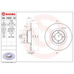 Tarcze Brembo - 08.1630.10