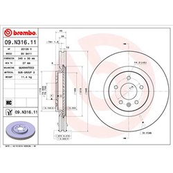 Tarcze Brembo - 09.N316.11