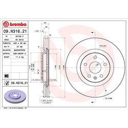 Tarcze Brembo - 09.N316.21