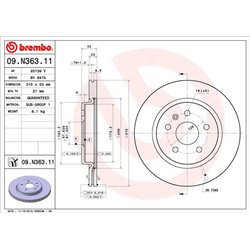 Tarcze Brembo - 09.N363.11