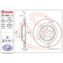 Tarcze Brembo - 09.N361.11