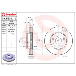 Tarcze Brembo - 09.B626.10