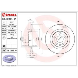 Tarcze Brembo - 08.D893.11