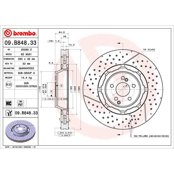 Tarcze Brembo - 09.B848.33
