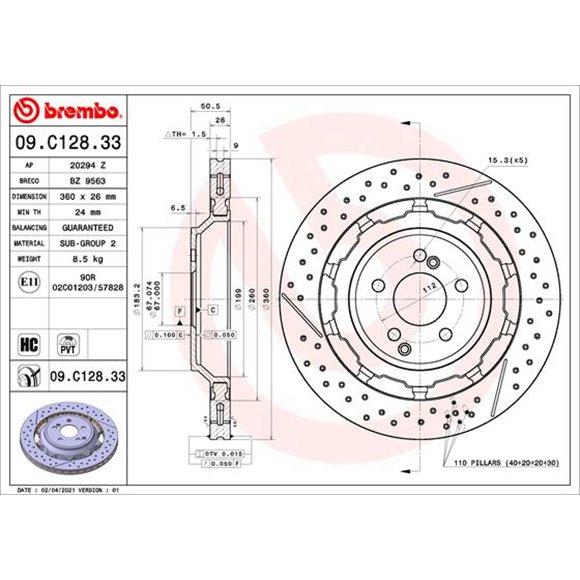 Tarcze Brembo - 09.C128.33