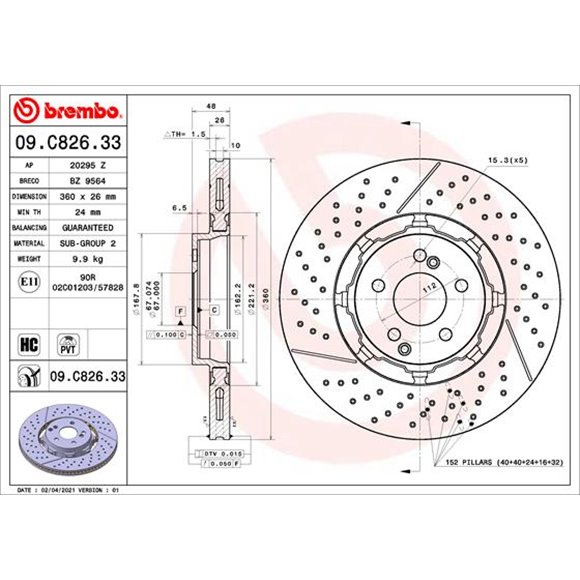 Tarcze Brembo - 09.C826.33