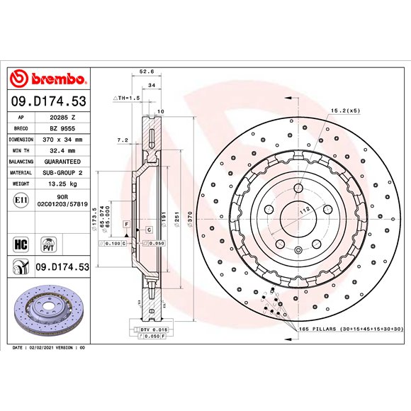 Tarcze Brembo - 09.D174.53
