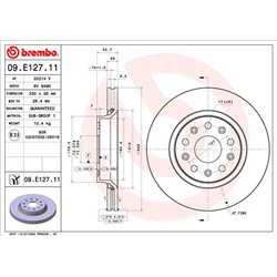 Tarcze Brembo - 09.E127.11