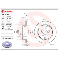 Tarcze Brembo - 09.E098.11