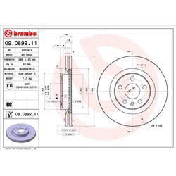 Tarcze Brembo - 09.D892.11