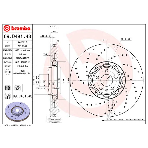 Tarcze Brembo - 09.D481.43