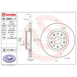 Tarcze Brembo - 09.D992.11