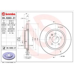 Tarcze Brembo - 09.N363.31