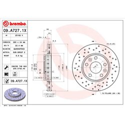 Tarcze Brembo XTRA - 09.A727.1X