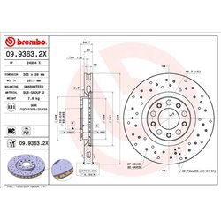 Tarcze Brembo XTRA - 09.9363.2X