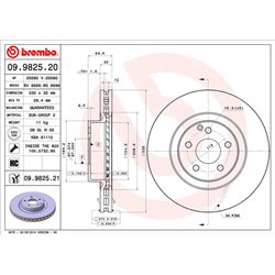 Tarcze Brembo - 09.9825.21