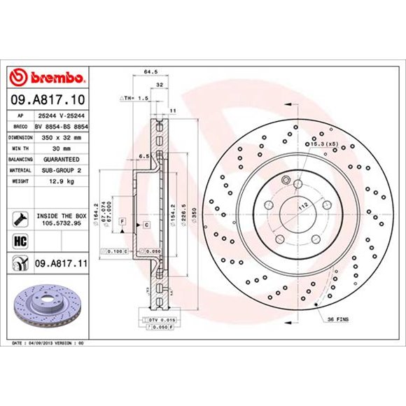 Tarcze Brembo - 09.A817.11