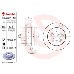 Tarcze Brembo - 08.A631.11