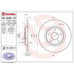 Tarcze Brembo - 08.N249.11