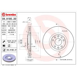 Tarcze Brembo - 09.A185.21