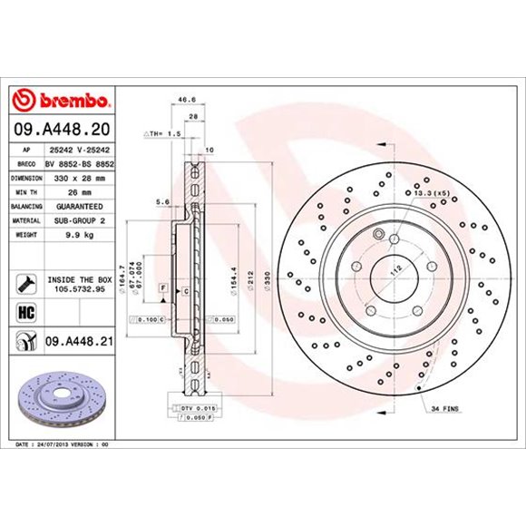 Tarcze Brembo - 09.A448.21