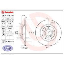 Tarcze Brembo - 08.A816.11