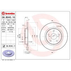 Tarcze Brembo - 08.B045.11