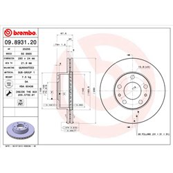 Tarcze Brembo - 09.8931.21