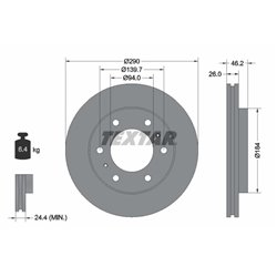 Tarcze Textar PRO - TEX92128803