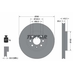 Tarcze Textar PRO - TEX92129303