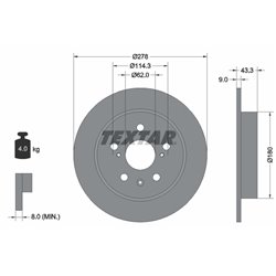 Tarcze Textar PRO - TEX92225303