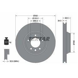 Tarcze Textar PRO+ - TEX92121805