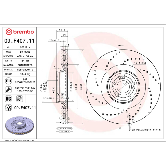 Tarcze Brembo - 09.F407.11